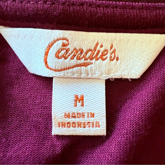 Candies Animal Leopard Print Top Zip Front Sleeveless Size Medium Maroon V-neck - Picture 2 of 11